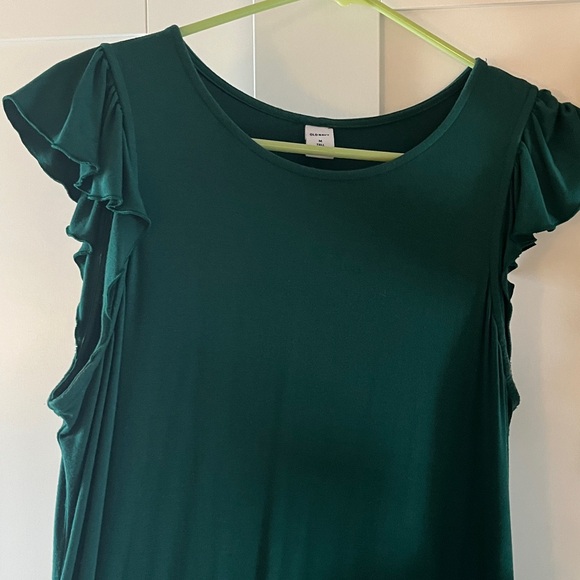Old Navy Dark Green Midi Dress with Ruffle Sleeves - Picture 4 of 4